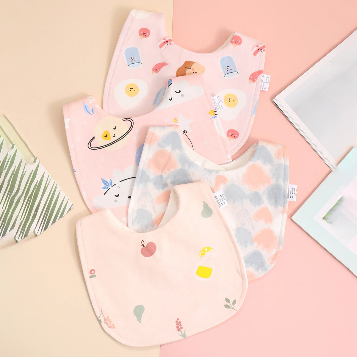 Cotton Soft Baby Adjustable Bandana Bibs Set Of 4 For Newborns And Toddlers Dribble Bibs