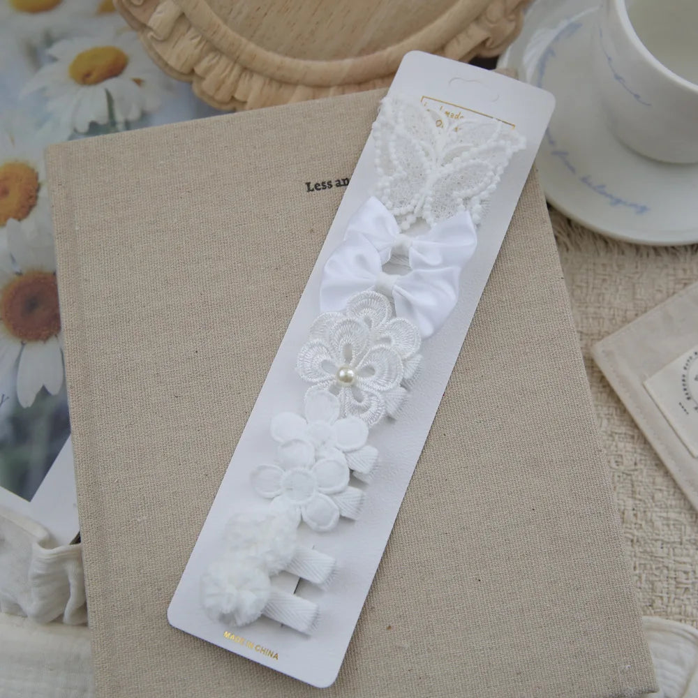 AITOUSHI 10pcs Baby Girls Bow Hair Clips - Fully Wrapped Fabric