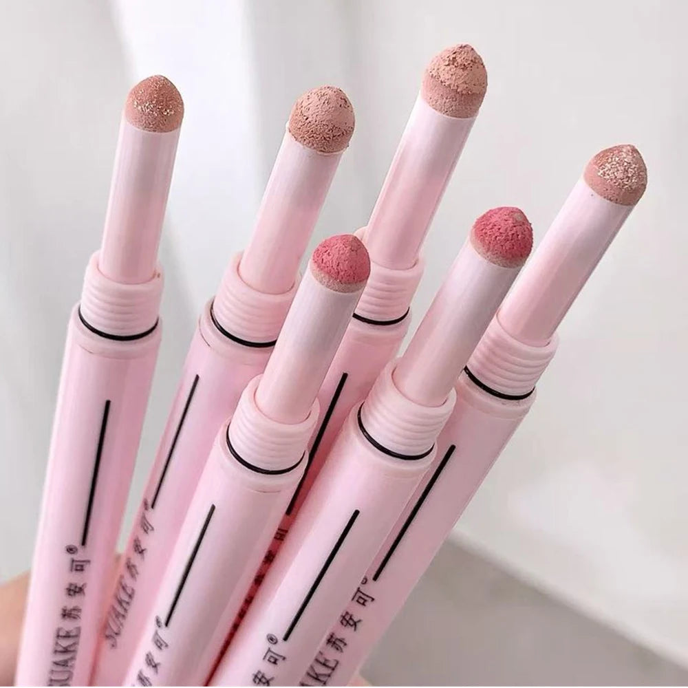 Dual End Glitter Matte Aegyosal Pen Brightening Highlight & Shadow Stick Eye Makeup Lying Silkworm Eyeliner Gel Pencil 애교살 펜
