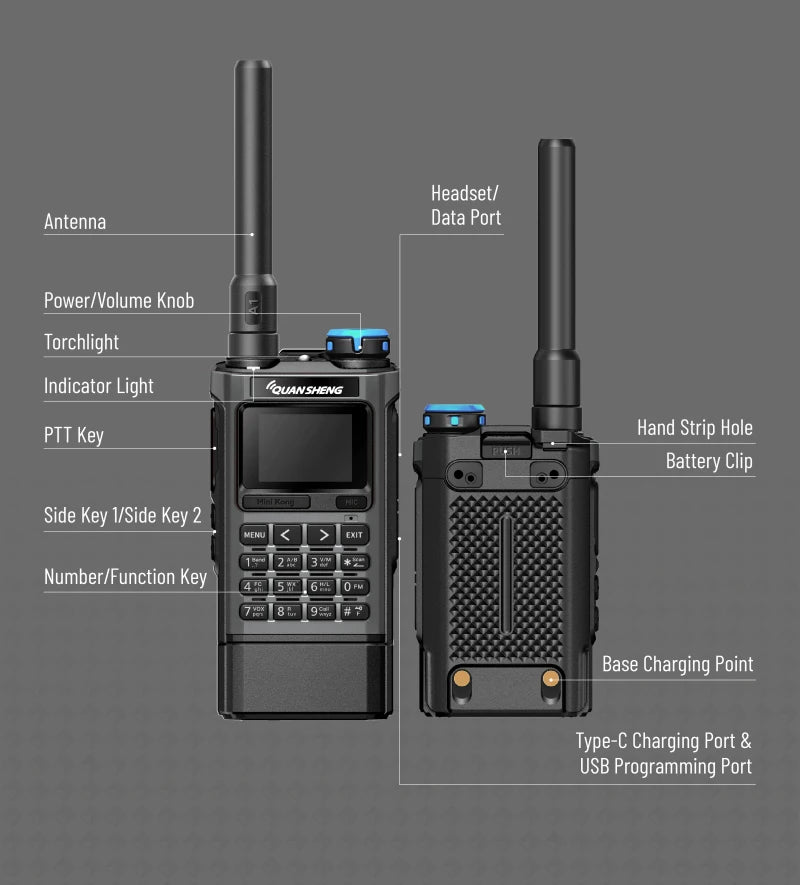 Quansheng UV K1 Mini Walkie Talkie Wireless Set Hunting Camping Long Range Ham Communication Radio K6 Walkier Talkie Transceiver