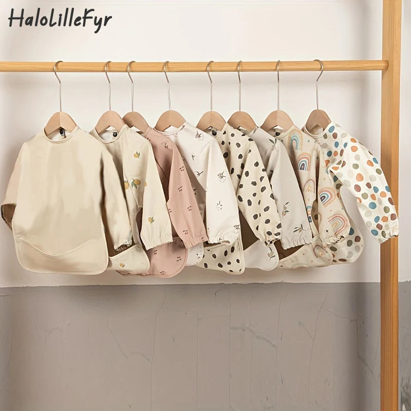 Waterproof Long Sleeve Baby Bib with Pocket – Toddler Feeding Apron for Boys & Girls