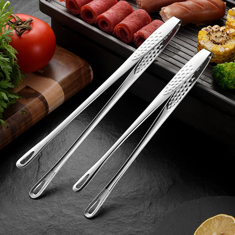 Pinzas de cocina para barbacoa, pinzas de cocina de acero inoxidable, pinzas para ensalada, carne, alimentos, utensilios de buffet, barbacoa, gadgets de cocina