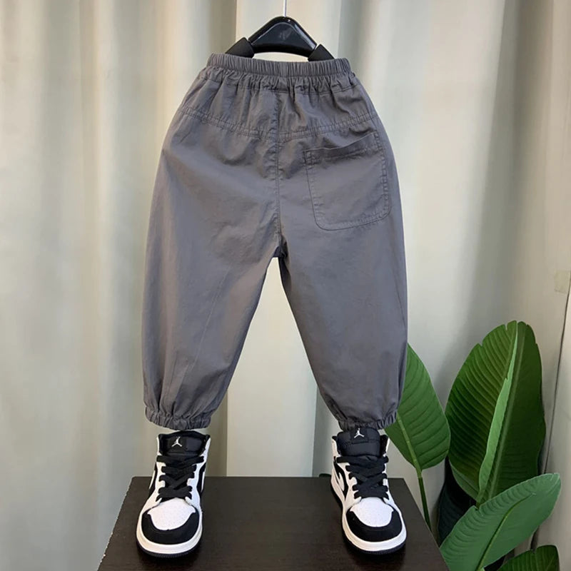 New Spring Autumn Fashion Boys Pants Loose And Comfortable Design Sport Overalls Cargo Trousers For 2-10 Years Old Kids