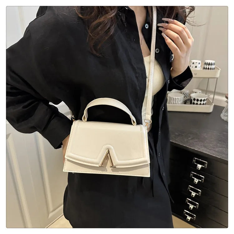 Candy Colored Minimalist Crossbody Shoulder Bag - PU Leather