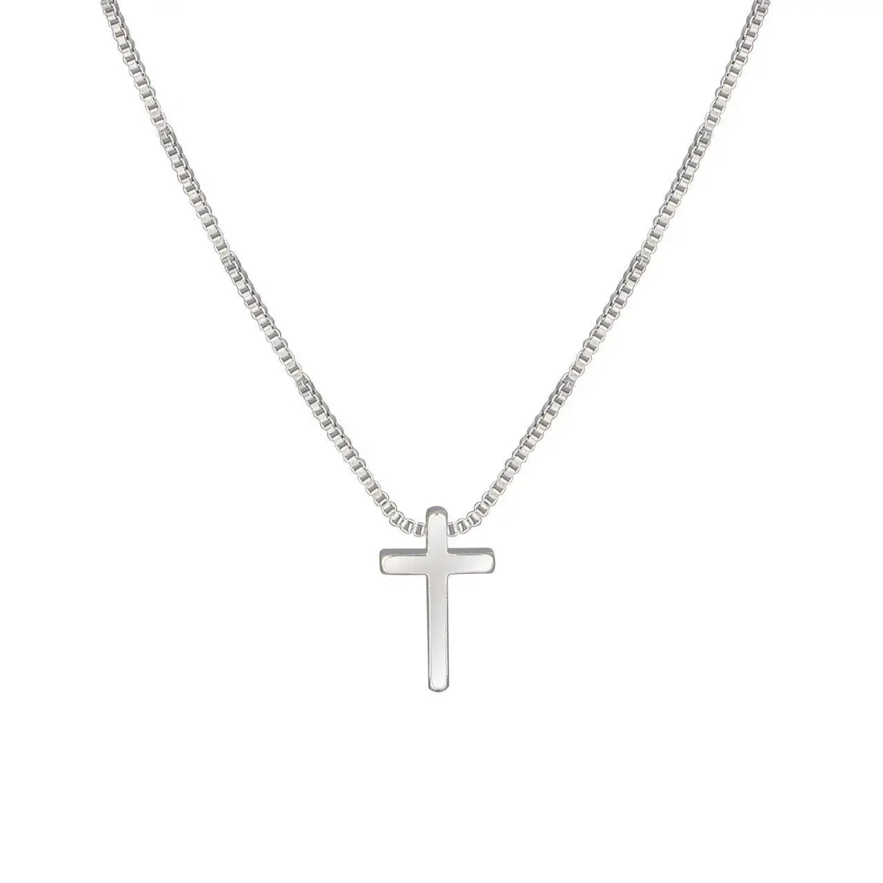 New 925 Sterling Silver Cross Necklace Style Geometric Style Woman Pendant Choker Birthday Exquisite Jewelry