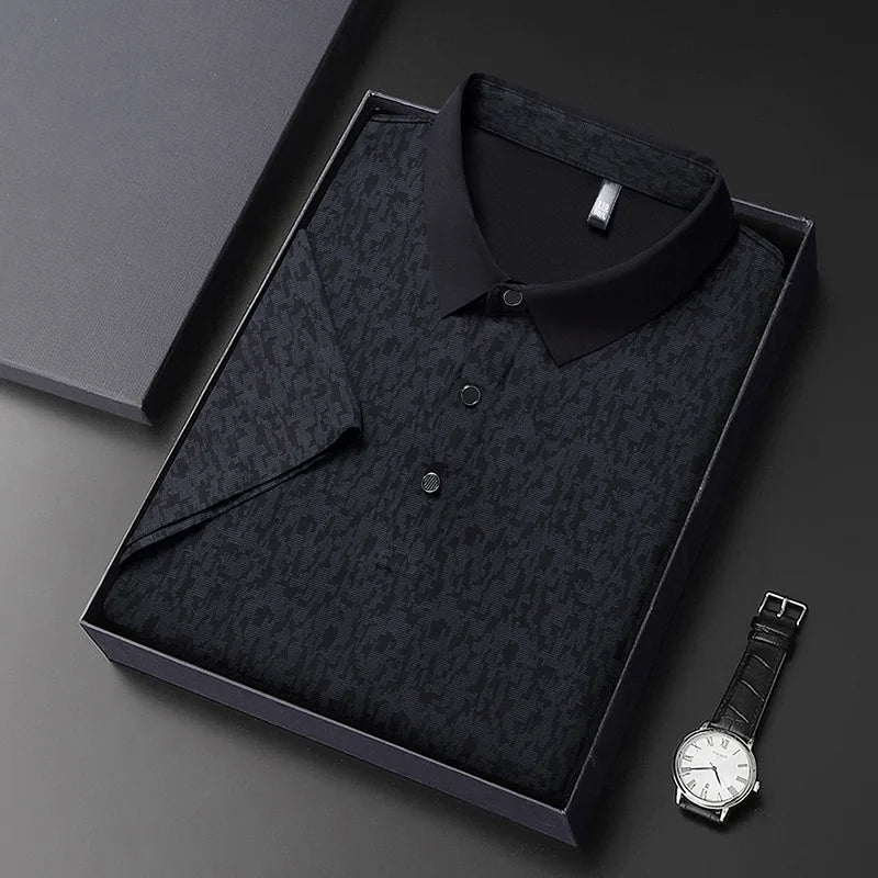 Wrinkle Resistant Woven Textured Male Shirt Full Button Placket Weekend Outdoor Walk Home Relax Errands Outfit