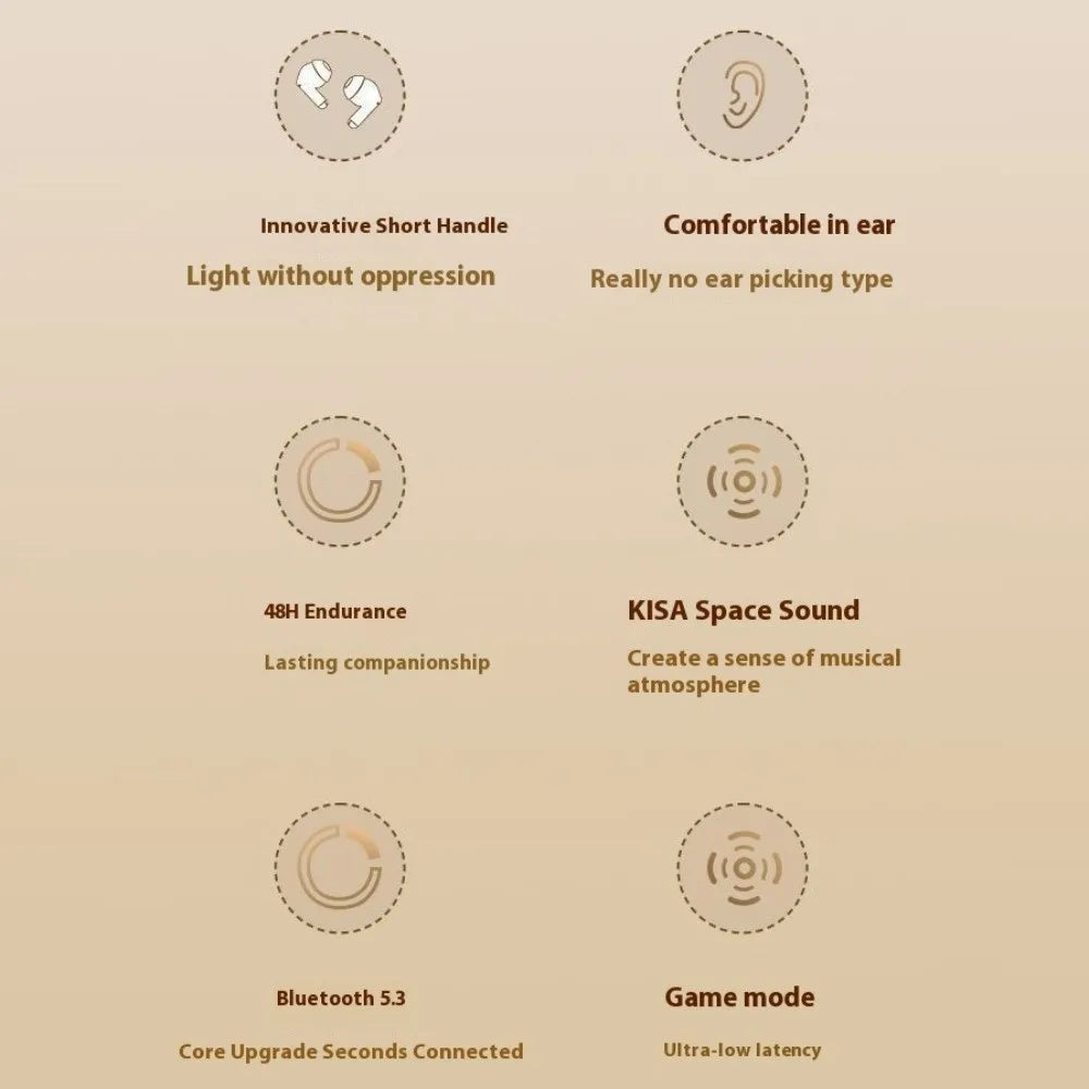 Touch Control Wireless Headset Low Latency Noise Reduction Bluetooth Headphone Waterproof Mini Size Bluetooth Earbuds