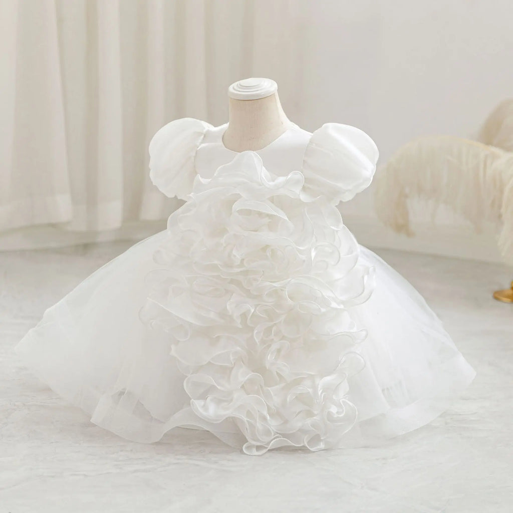 HETISO Summer 3D Bow Baby Girl's Birthday Dress Mesh Kids Ball Gown for Performance Holiday Party 1-4 Years