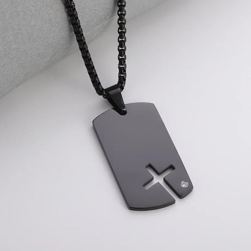 Jesus Christ Cross Mens Necklace Gold Color Cross Religious Pendant Necklace Accessory Chain Accessories