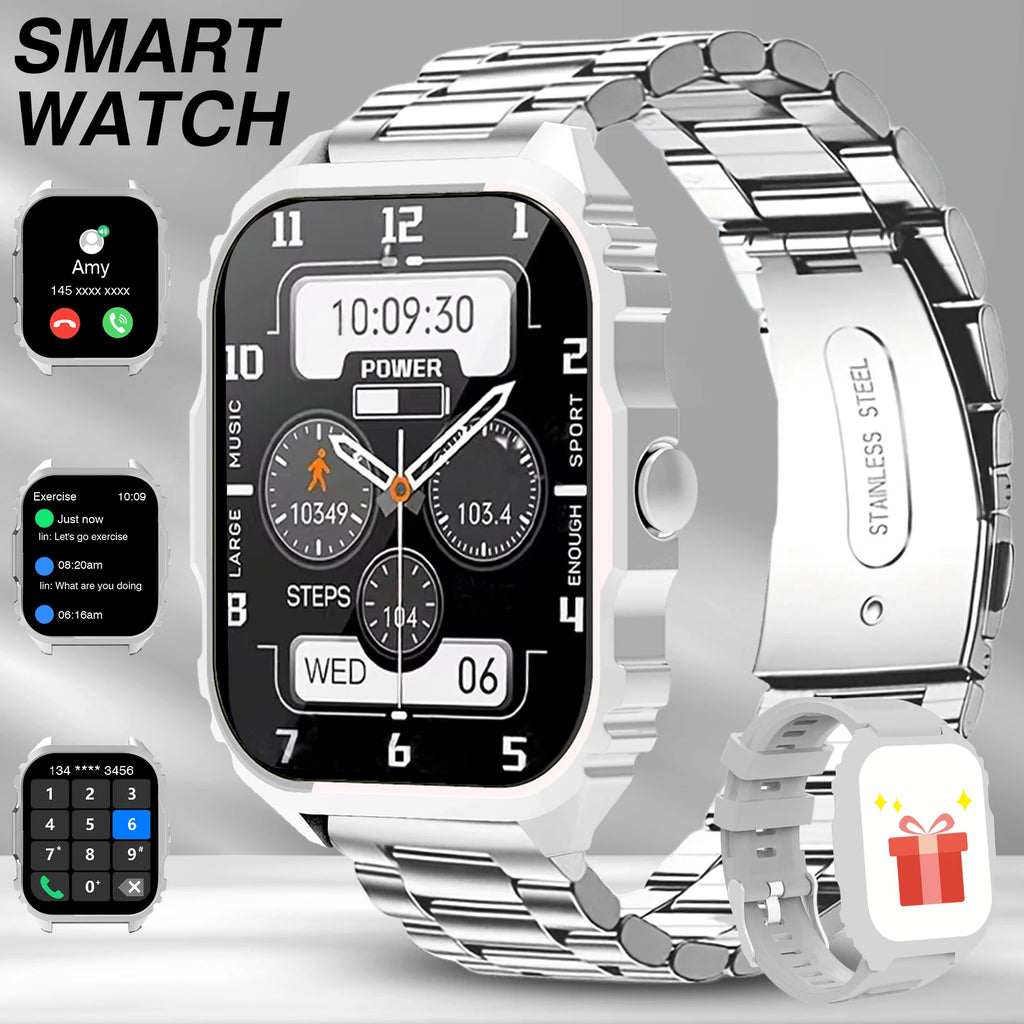 New Smart Watch 1.84 Inch HD Full Touch Screen Display Wireless Call,Answer Phone Watch,Multiple Sports Modes Outdoor Information Reminder Weather Display Music Control Photo Control, Suitable for Iphone & Android