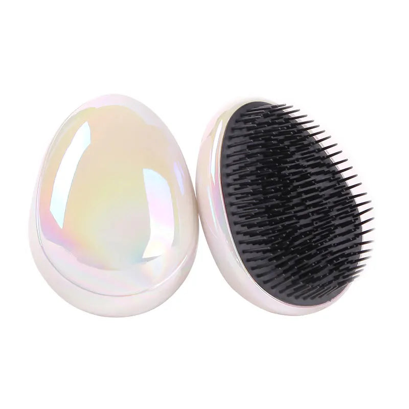 Marbling Egg Shape Glitter Straight Hair Brush Anti-knotting Hair Smoothing Combs Anti Static Massage Hairbrush Tangle Hair Care
