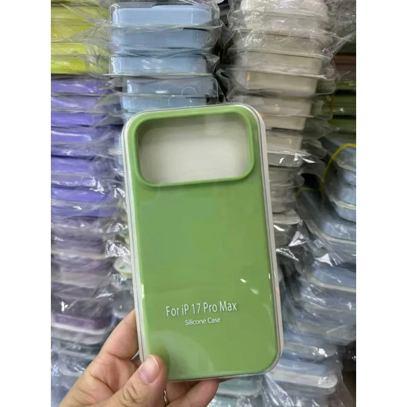 Official Liquid Silicone Skin Feel Case For IPhone 18 Pro Max 17 Pro Air Macaron Solid Candy Colour Color with Packet Box Cover