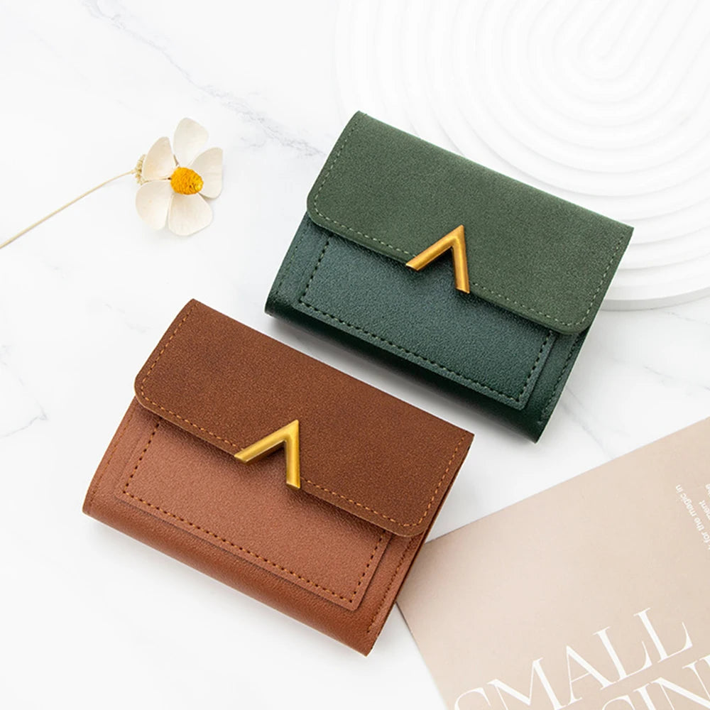 CNGRANDBAG Women's Personalized PU Leather Tri-Fold Wallet