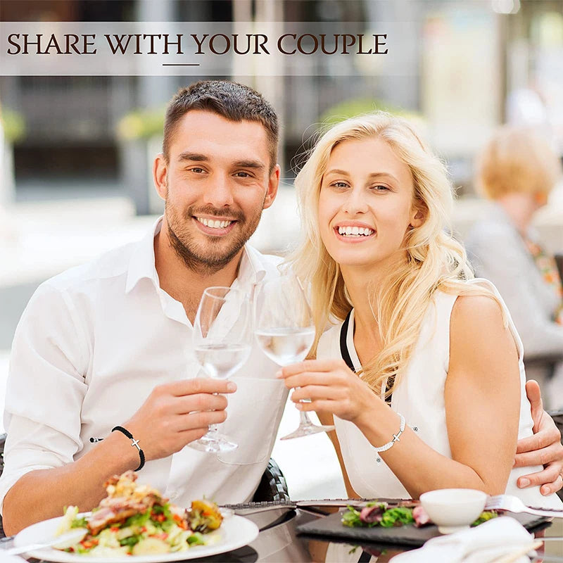 2 Pcs Stainless Steel Cross Braided Rope Couple Bracelets Black White Adjustable Woven Bracelet Gifts