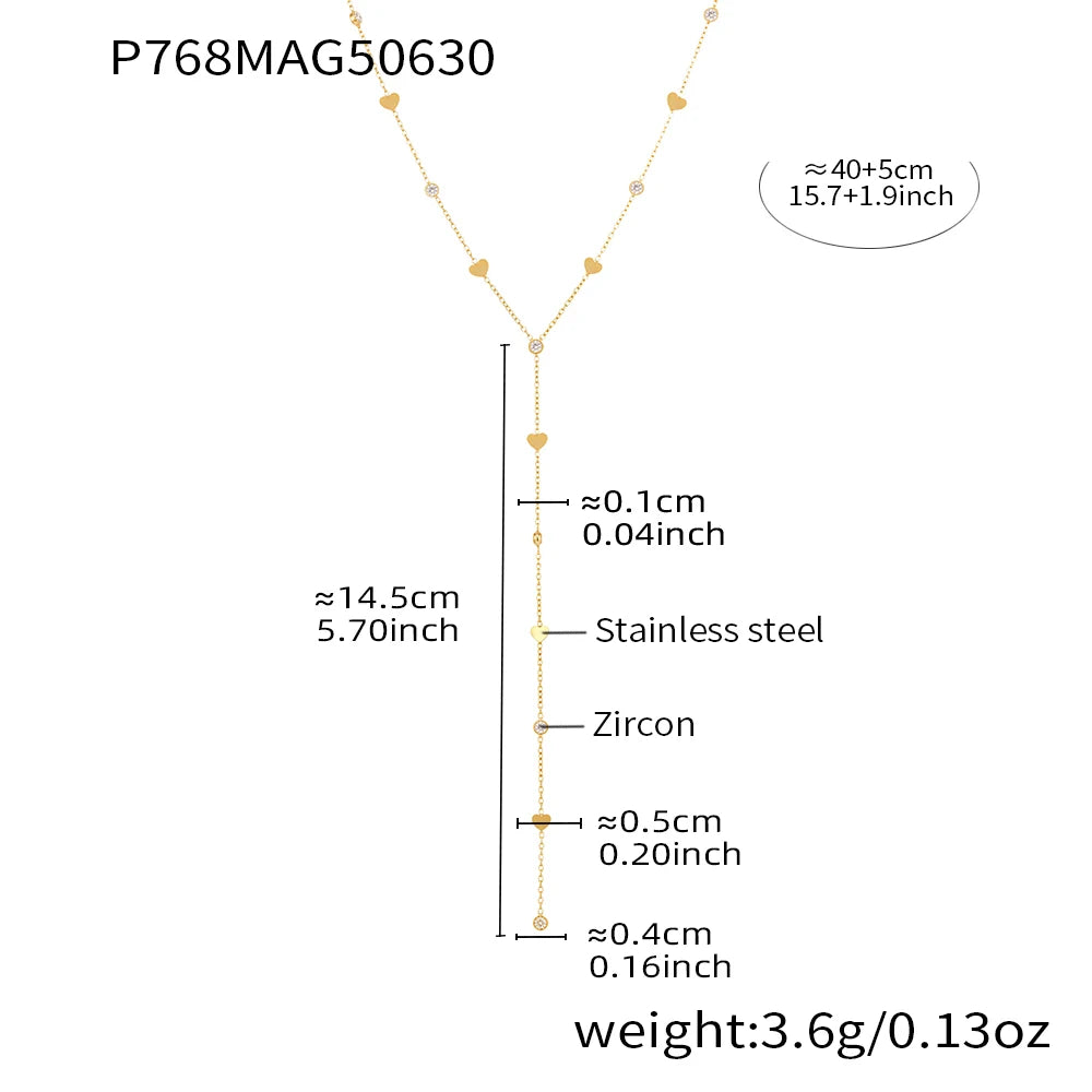 Multi Models Long Tassel Necklaces In Stainless Steel With 18K Gold Plated Waterproof Non Tarnish Chains Necklace For Women'S