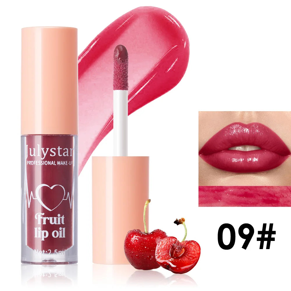 10Color Fruit Flavor Temperature Changing Lip Oil Set Hydrating Glossy Lip Gloss Brightening Water Light Lip Makeup Cosmetic Kit