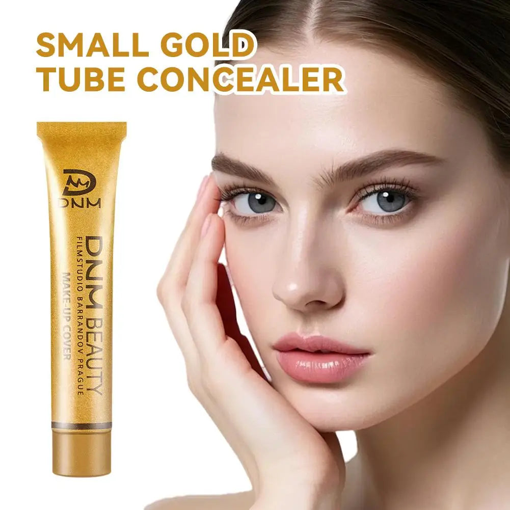 30g Small Gold Tube Concealer Liquid Foundation Makeup Waterproof Lasting Cover Acne Mark Scar Tattoo Super Coverage Concealer