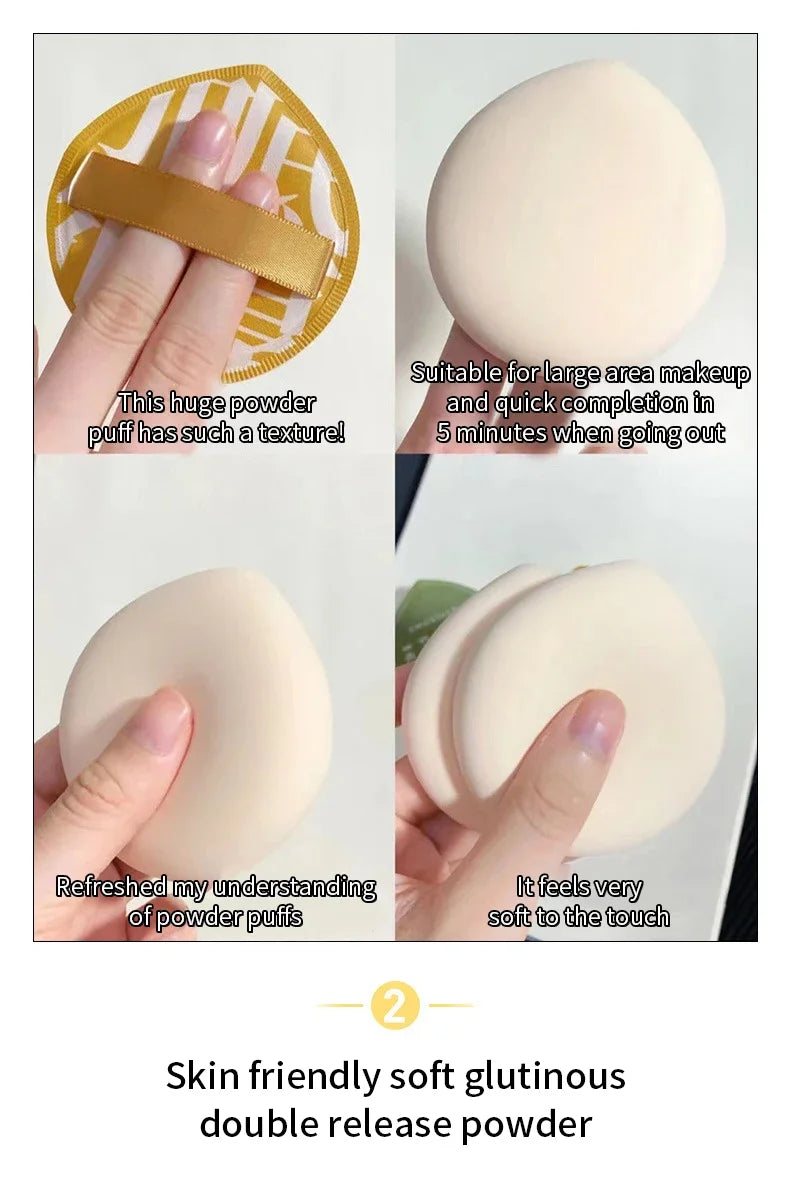 1/2pcs Air Cushion Cosmetic Puff Set With Storage Box Makeup Cotton Candy Sponge Soft Leather Clip Wet Dry Use Tools Maquiagem