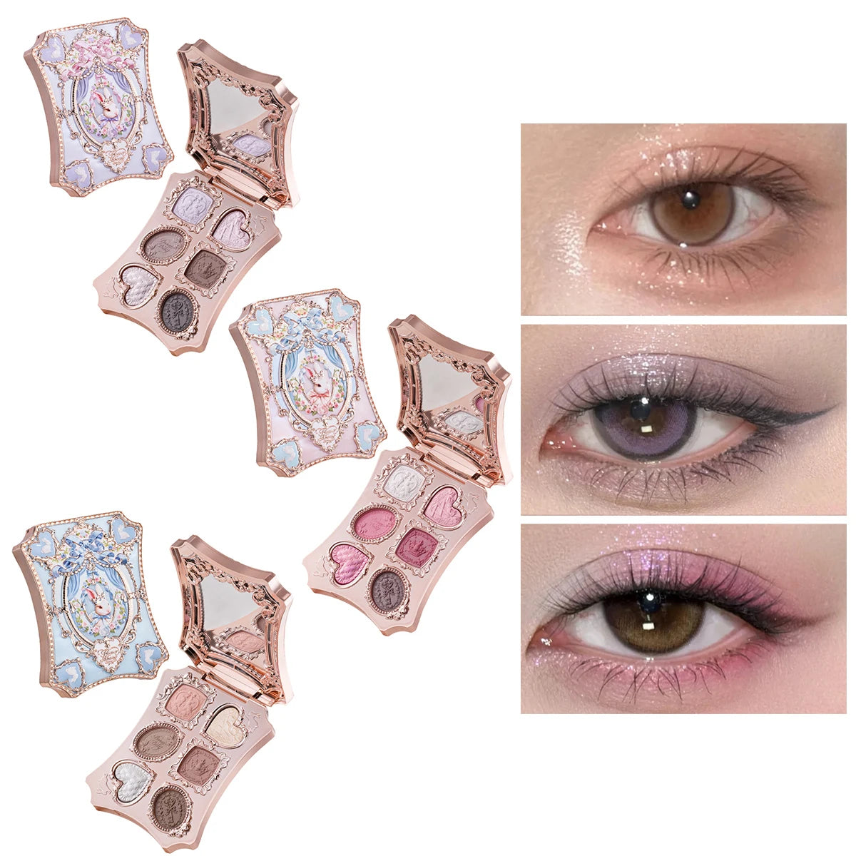 Flower Knows 2026 Bunny Garden Eyeshadow Palette Cute Rabbit Themed All-In-One Cosmetic Collection with Blush & Highlight