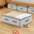 Large Capacity Clothes Storage Bag Heavy Duty Non-woven Organizer Box Clear Window for Comforters Blankets Bedding Under Bed