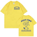 Funny Pizza Time All Day Every Day Cartoon Retro T Shirts Men Women'S Cute Aesthetic Fashion T-Shirt Casual Oversized Cotton Tees