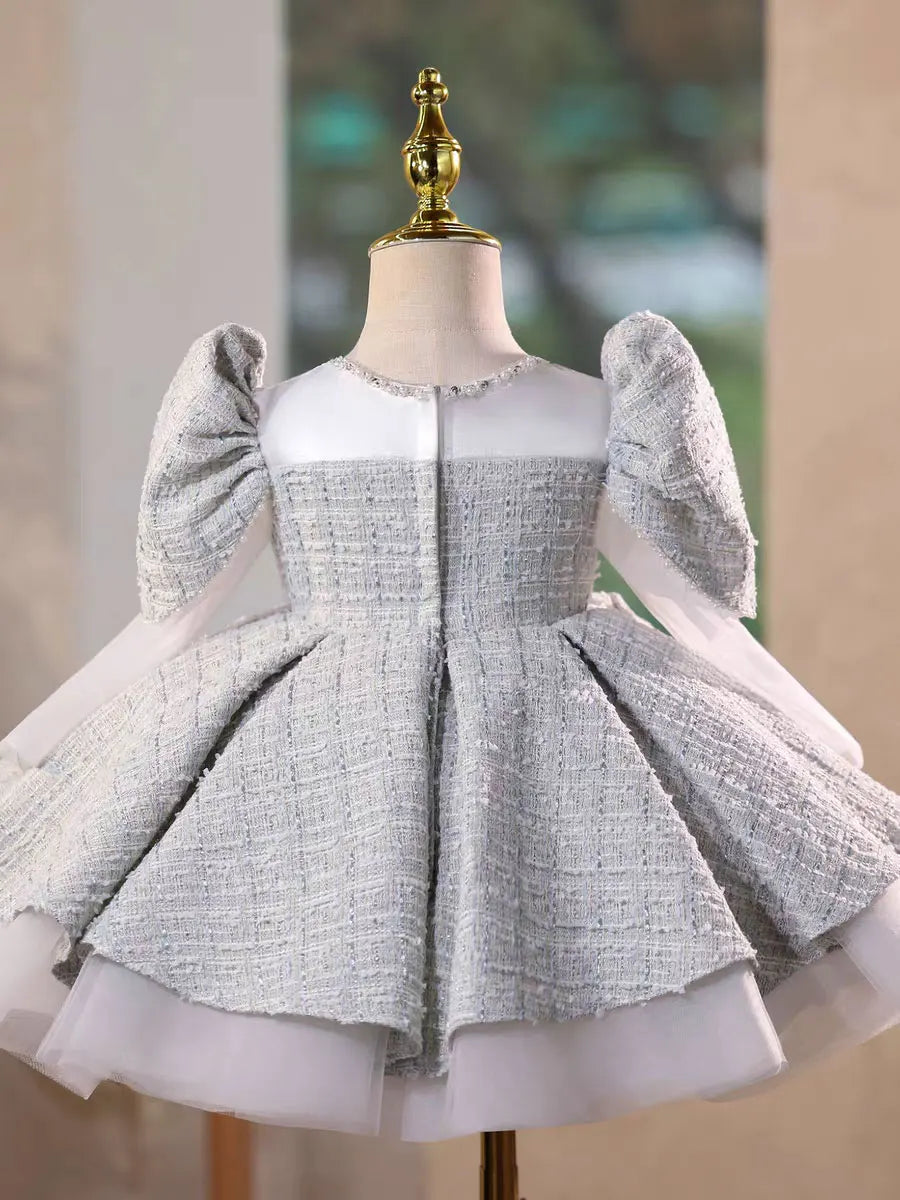 Dreamy Vow D208 Elegant Flower Girl Dress Long Sleeve Princess Kids Fomal Gown for Wedding Birthday Festival Party Pageant