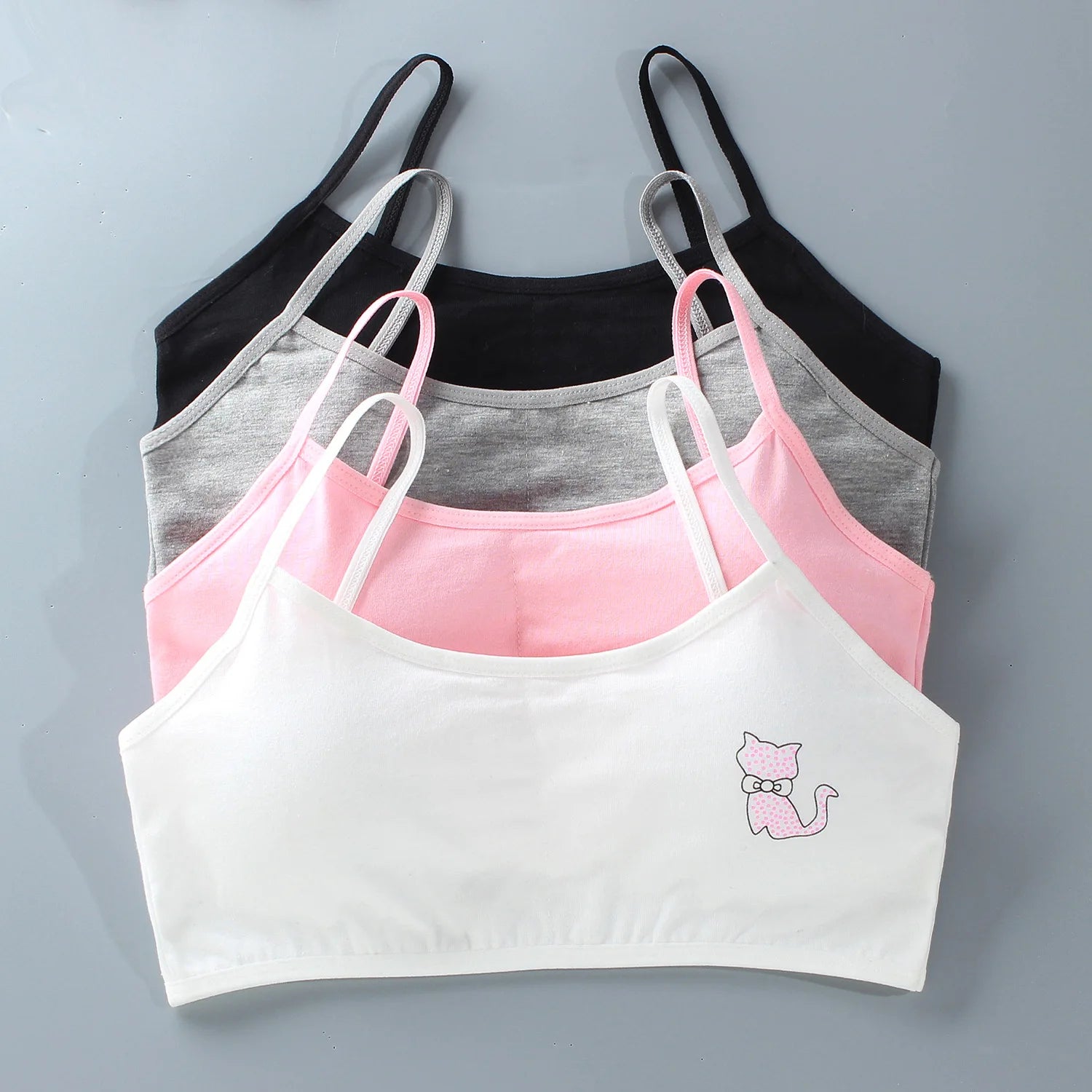 5PCS/Lot Teeange Girls Small Training Bras Purbery School Girl Sports Bra Children Detachable Chest Pad Underwear Kids Tube Tops