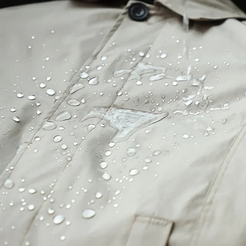 Men Clothing 2026 Waterproof and Tear-resistant Autumn Winter Japanese Style Quilted Warm Men's Mid-length Trench Coat