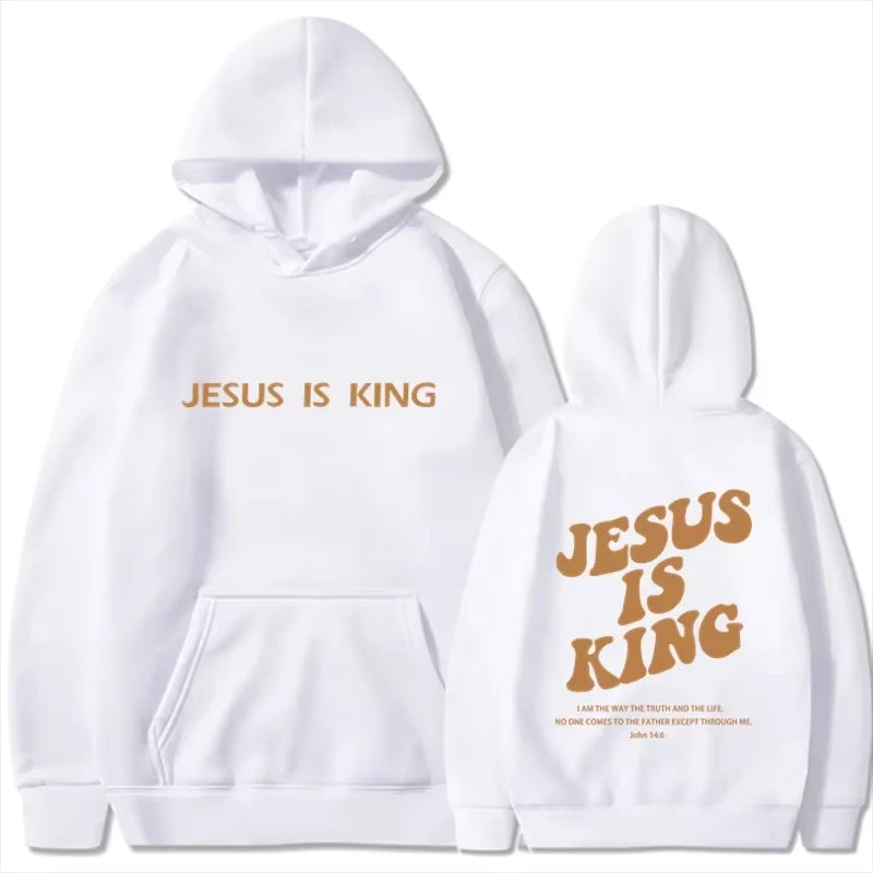 Jesus Is King Hoodie - Unisex Harajuku Pullover Sweatshirt