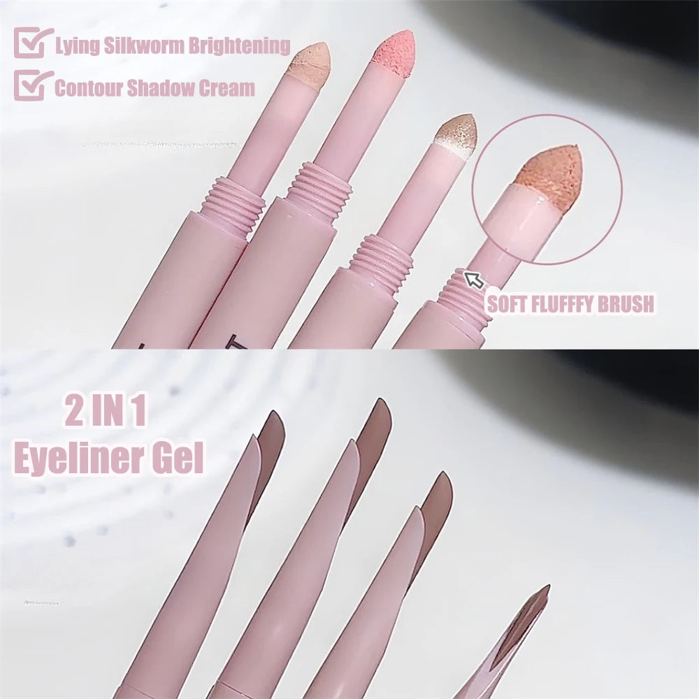 Double-end Lying Silkworm Eyeliner Pencil Diamond Glitter Matte Aegyosal Pen Brightening Cream Shadow Highligher Eye Makeup