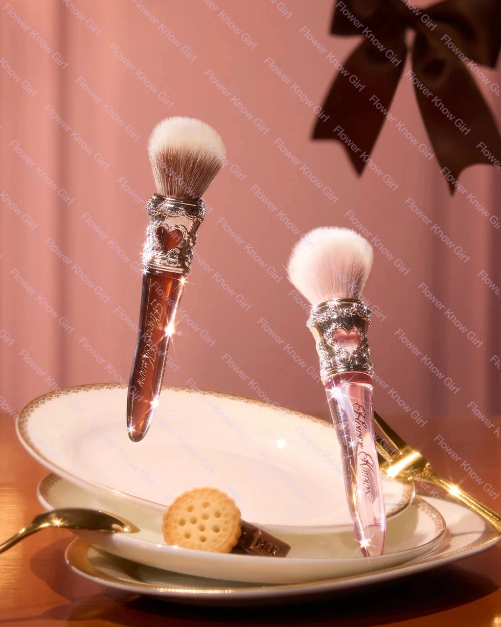 Flower Knows The Sweetie Bear Rounded Blush Brush Loose Powder Makeup Brushes
