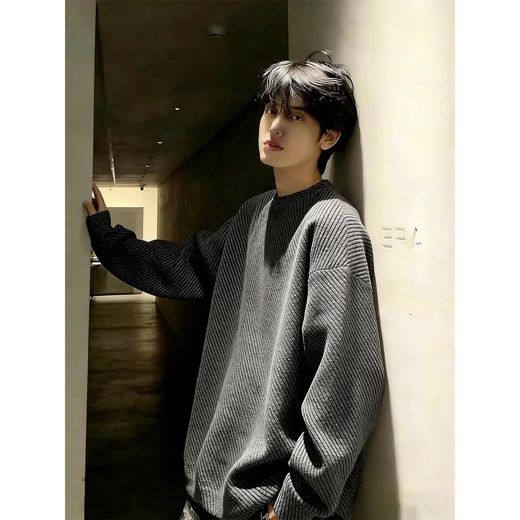 Men's round Ne Fce Lined Thi Long Sve Sweatirt Winter Casual Vintage Sle T-irt Comfortable Loose Fit Cotton P...