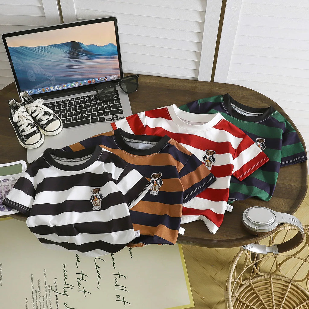 Round Neck Tops Boys And Girls Summer Lovely Clothes Child Short-sleeved Tops New Style T-shirt Casual Wear