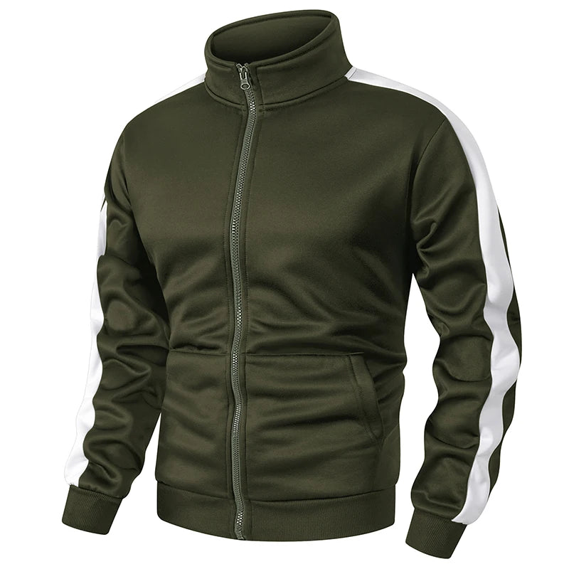 HooThreads Men's Colorblock Patchwork Fleece Lined Sporty Jacket