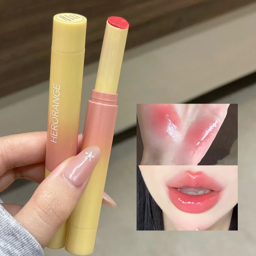 Clear Water Light Solid Lip Gloss Jelly Watery Pink Lipstick Pencil Moisturising Mirror Shimmer Korean Lips Makeup Cosmetics