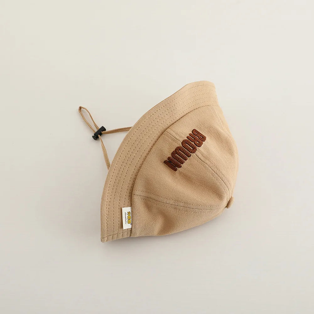 New Embroidered Letter Baby Bucket Hats Spring Sunhat Fishing Hat Sunshade Visor Boy Girl Outdoor Fashion Beach Cap For 6-24M