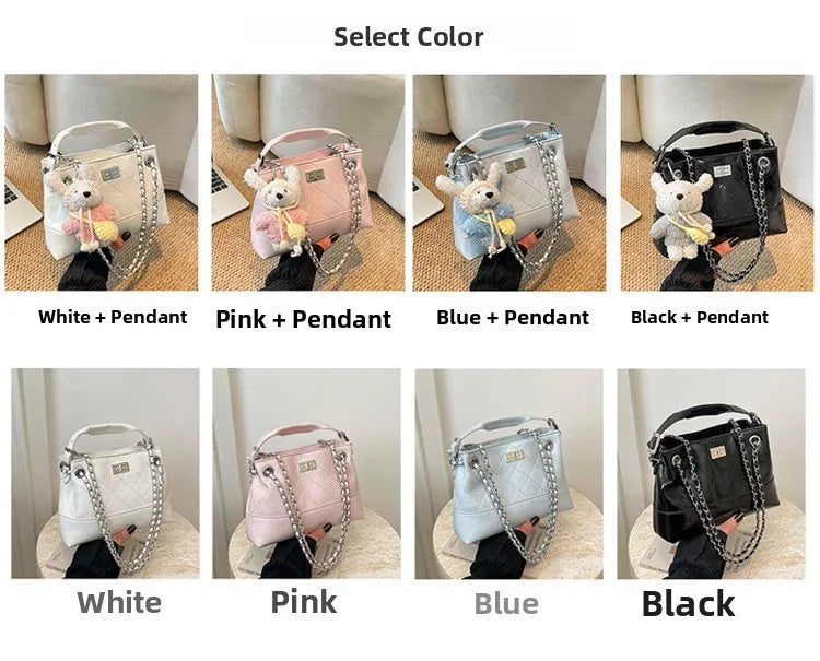 Korean Style Casual Women's Large Capacity Simple Tote Bag Fashion Trendy Underarm Leisure Handbag Daily Match PU Material
