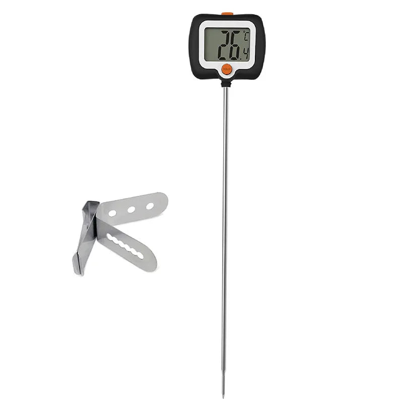 Digital Food Thermometer 300°C/572°F 304 Stainless Steel Probe LCD Display Thermometer Kitchen Grill BBQ Meat Oil Fry Temp Gauge
