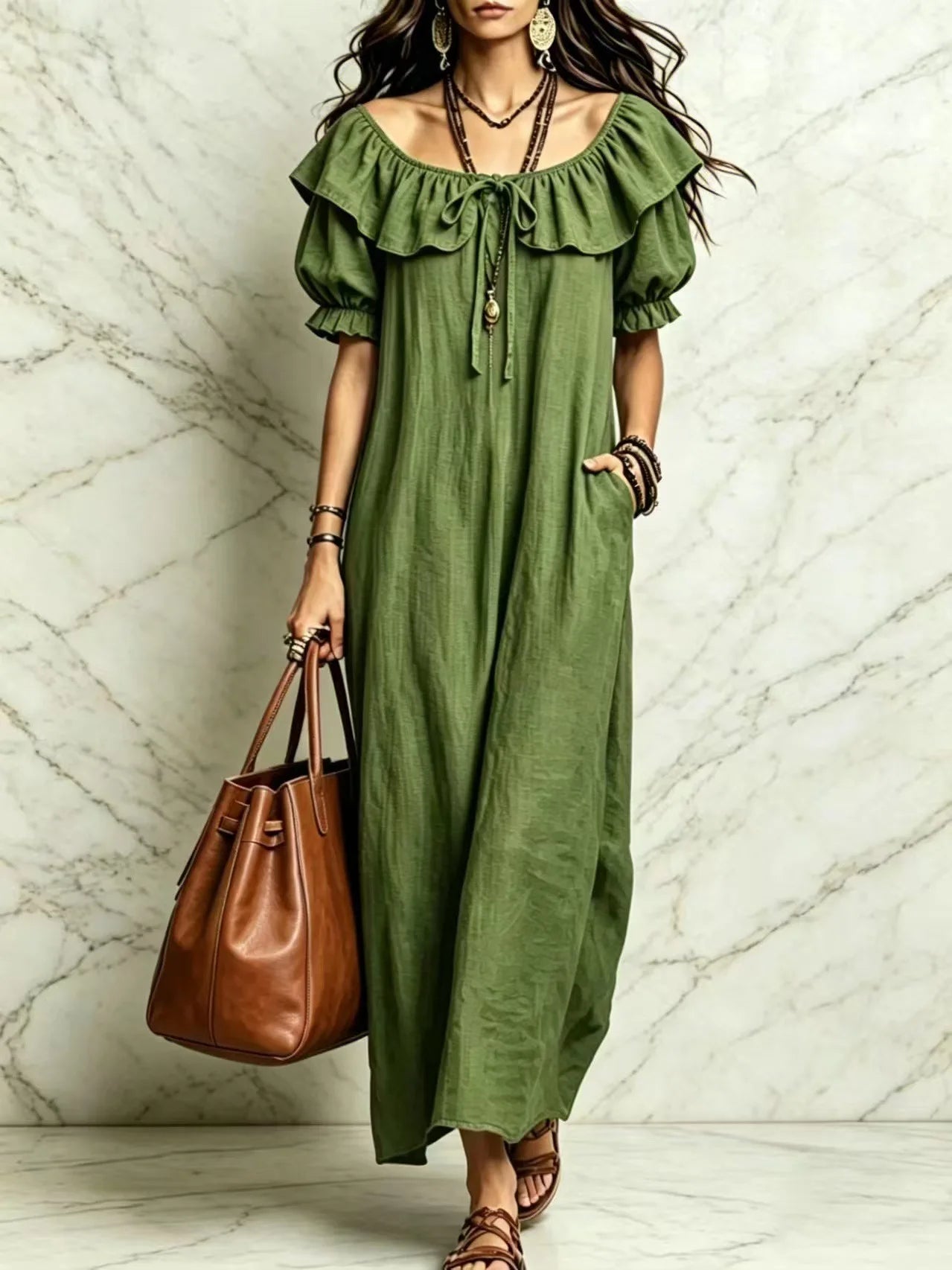 Long Dress Women Dresses Vestidos Y2k Streetwear Round Neck Sleeveless Ruffles Casual Elegant Splice Party Beach Work 2026