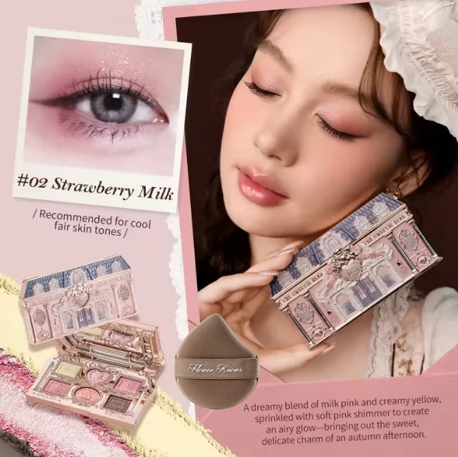 Flower Knows Makeup Bunny Garden Eyeshadows Collection 6-Color Long Lasting Makeup Natural Nudes Waterproof Eye Shadows Palette