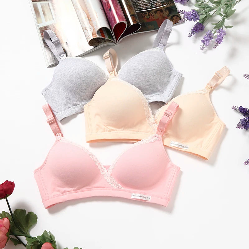 Cotton Wirefree Nursing Clothing Breastfeeding Bra for Pregnant Women Pregnancy Breast Sleep Underwear Soutien Gorge Allaitement