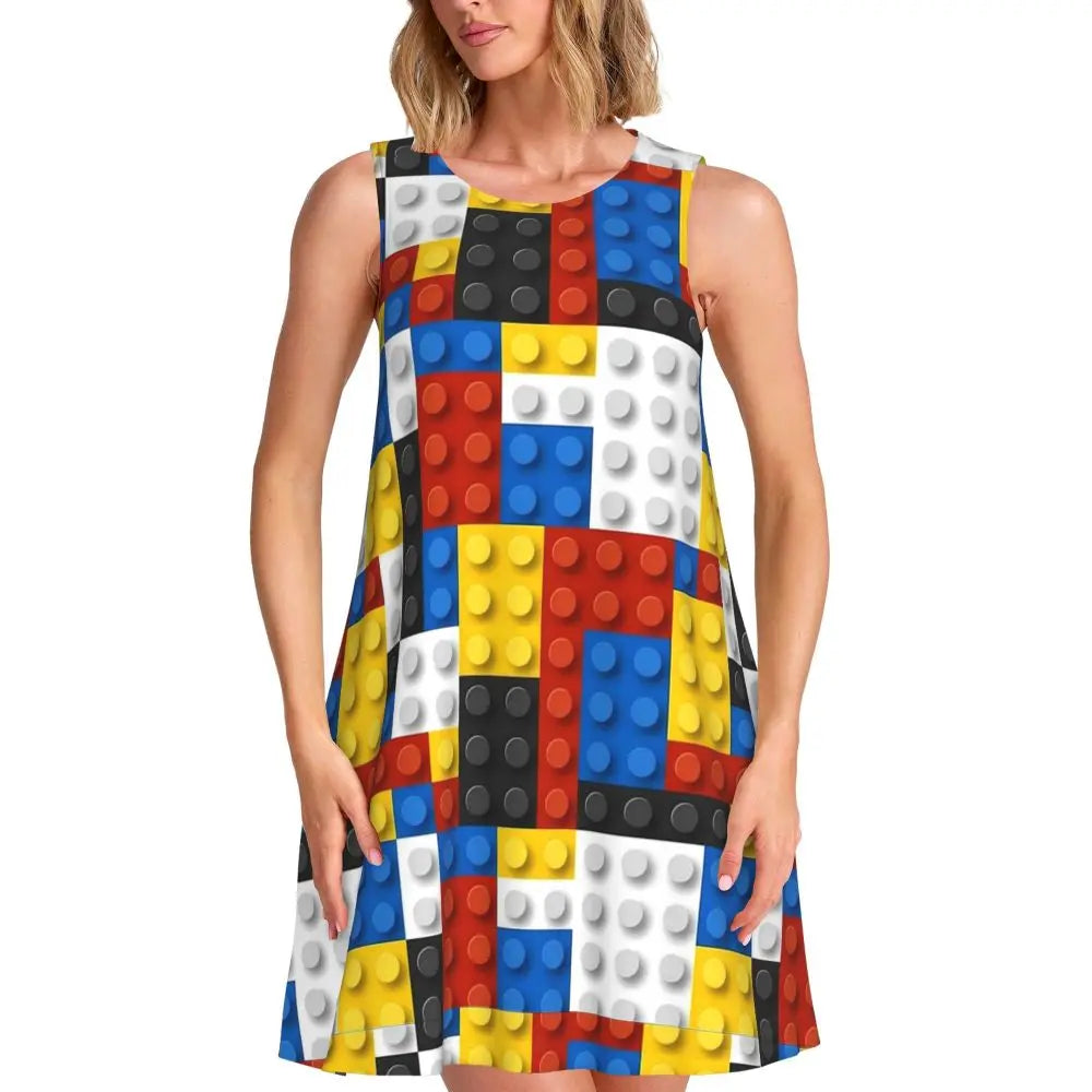 Music Note Colour Style Dress Boho Dresses Spring Aesthetic Oversized Tank Dress New Arrival Female Printed Vestido
