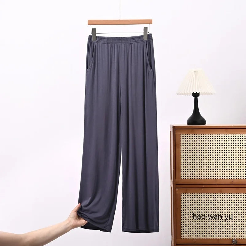 Women's Modal Pajama Pants - Casual Loose Straight Leg Sleep Bottoms