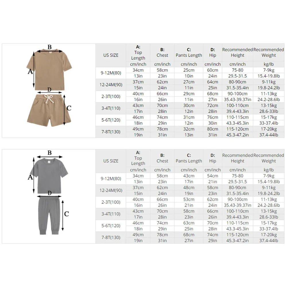 Kids Tales Unisex Toddler Summer Clothing Set - Cotton T-Shirt & Shorts