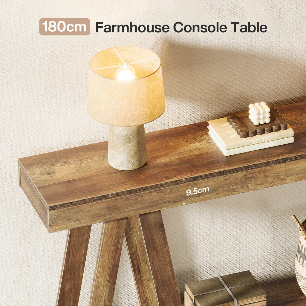 Tribesigns 70.87" Farmhouse Console Table, 2-Tier Entryway Accent Table Behind Sofa for Living Room, Entrance, Foyer