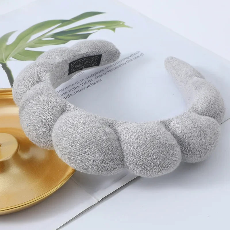 Fashion Microfiber Washing Wristbands Scrunchies Puffy Headband Spa Bubble Headband For Washing Face Makeup Shower Skincare