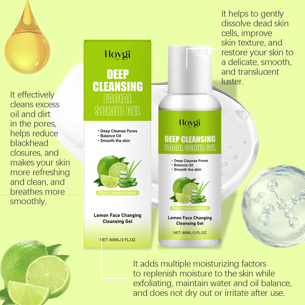 Facial Exfoliating Gel Mild Moisturizing Non-Drying Facial Skincare Treatment Hydrating Pore Refining Smooth Skin Exfoliating