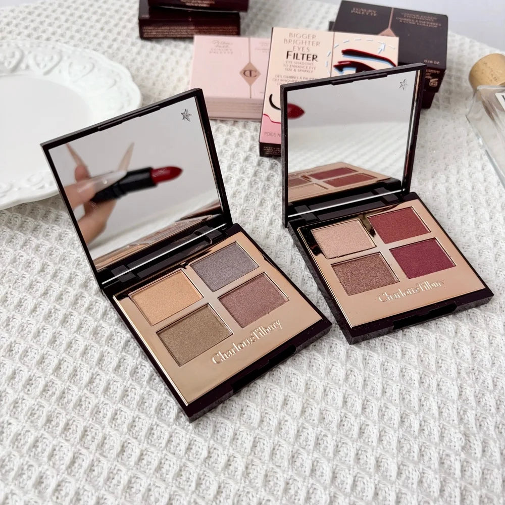 Charlotte Tilbury 4Pan Velvet&9Pan Silk Shimmer Eyeshadow&Cream Blush Dewy Long Lasting Buildable Blendable Natural Glow Makeup