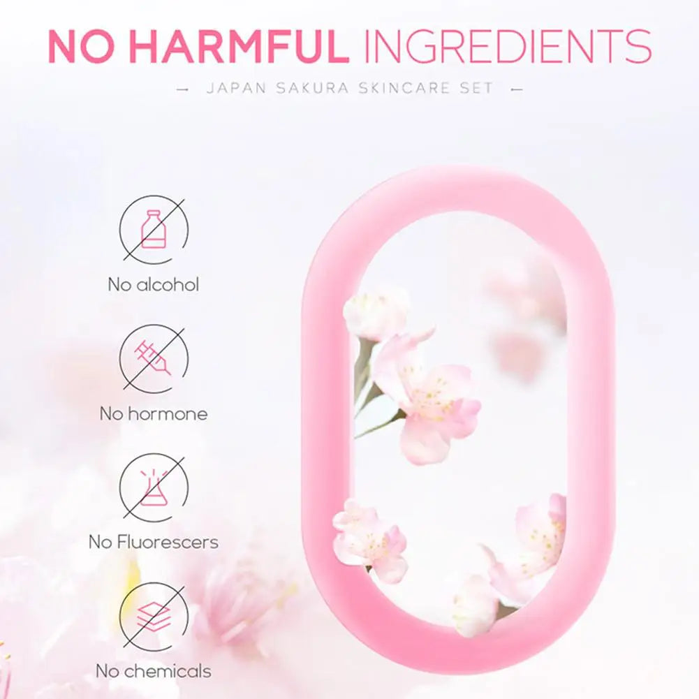 LAIKOU Sakura Skin Care Set - Facial Cleanser, Toner, Serum, Cream