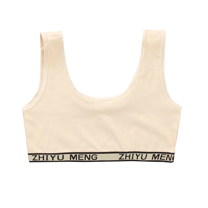 1/3PCS Teenage Girls Training Bras Vests Puberty Adolesent Students Underwear Brassiere Letters Wireless Children Tube Tank Tops